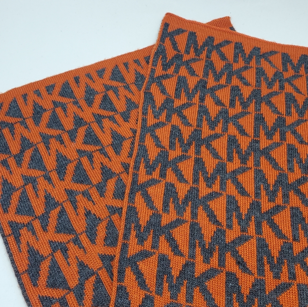 Michael Kors Orange and Gray Scarf